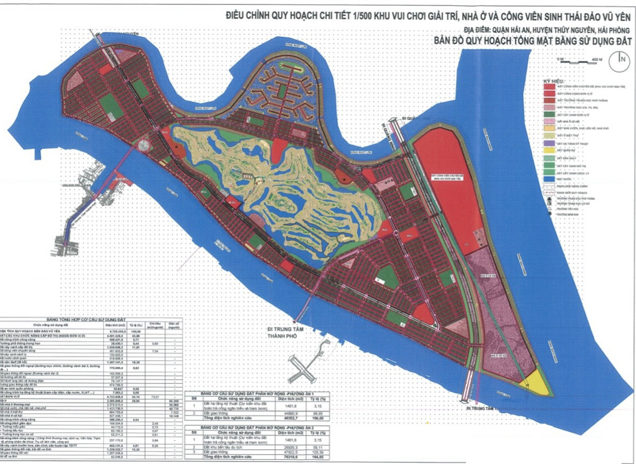 Bản đồ quy hoạch 1/500 của dự án Đảo Phượng Hoàng